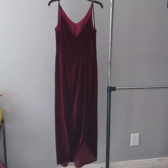 Xscape Burgundy Asymmetrical Dress - Picture 1 of 4